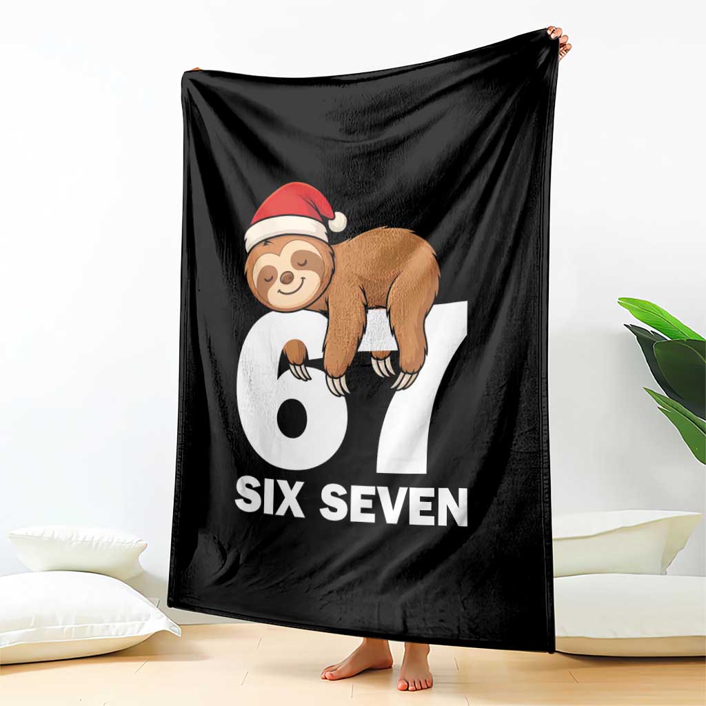 67 Six Seven Throw Blanket Funny Sloth Christmas TS14 Print Your Wear