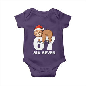 67 Six Seven Baby Onesie Funny Sloth Christmas TS14 Purple Print Your Wear