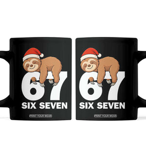67 Six Seven Coffee Mug Funny Sloth Christmas TS14 Black Print Your Wear