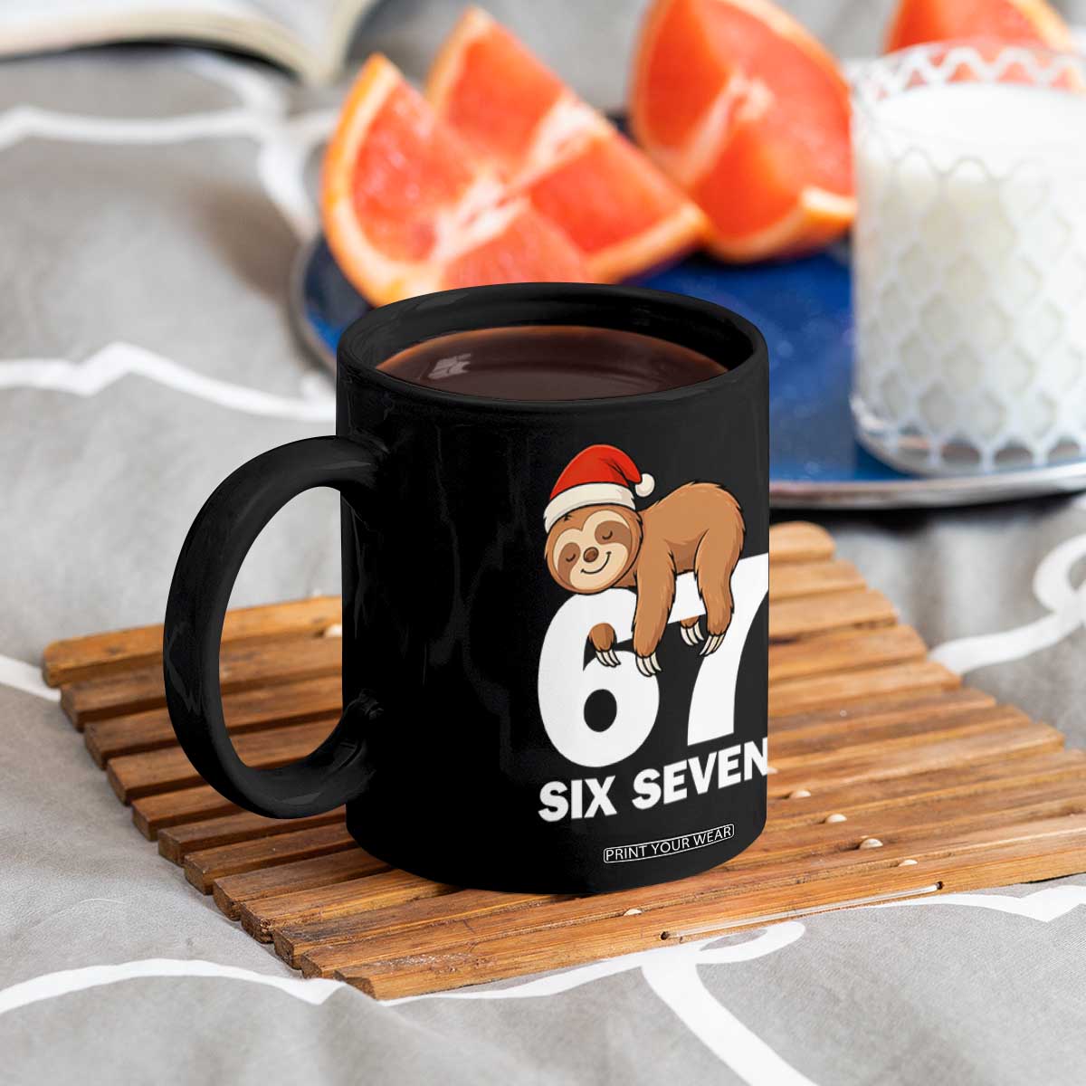 67 Six Seven Coffee Mug Funny Sloth Christmas TS14 Print Your Wear