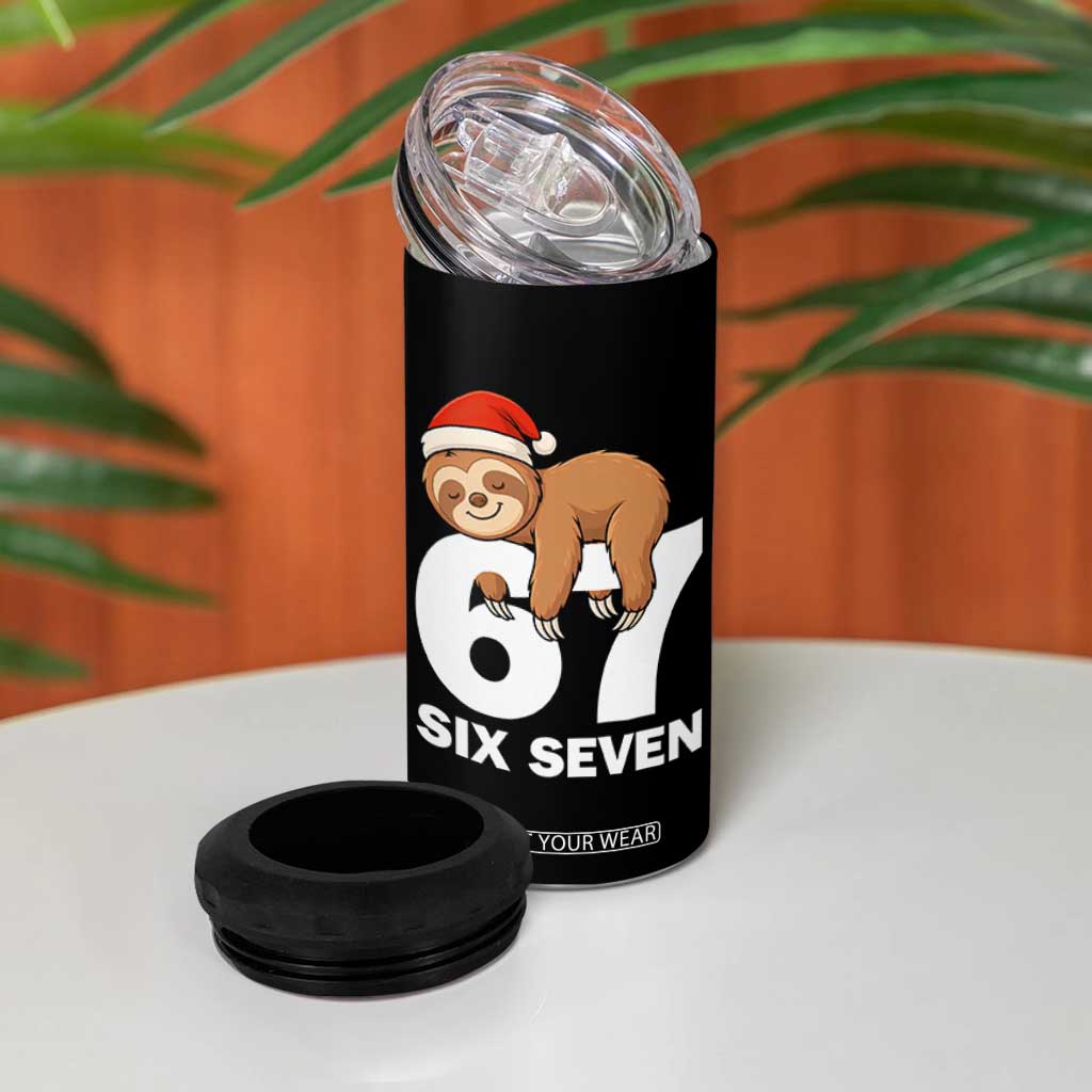 67 Six Seven 4 in 1 Can Cooler Tumbler Funny Sloth Christmas TS14 Print Your Wear