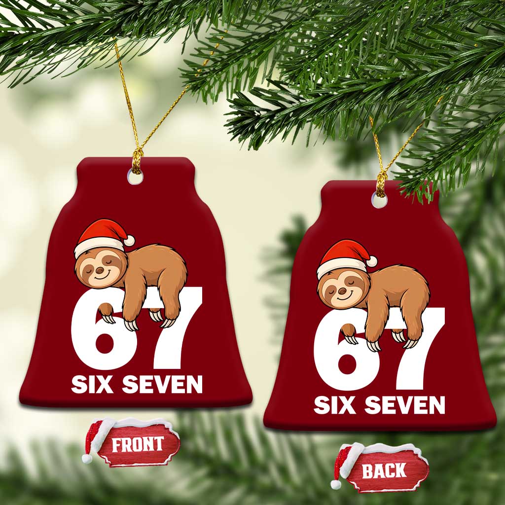 67 Six Seven Ceramic Ornament Funny Sloth Xmas TS14 Print Your Wear