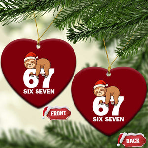 67 Six Seven Ceramic Ornament Funny Sloth Xmas TS14 Print Your Wear