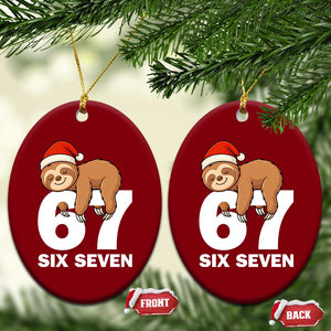 67 Six Seven Ceramic Ornament Funny Sloth Xmas TS14 Print Your Wear