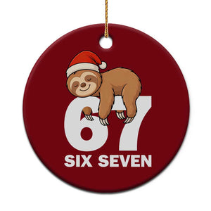 67 Six Seven Ceramic Ornament Funny Sloth Xmas TS14 1pc Red Print Your Wear