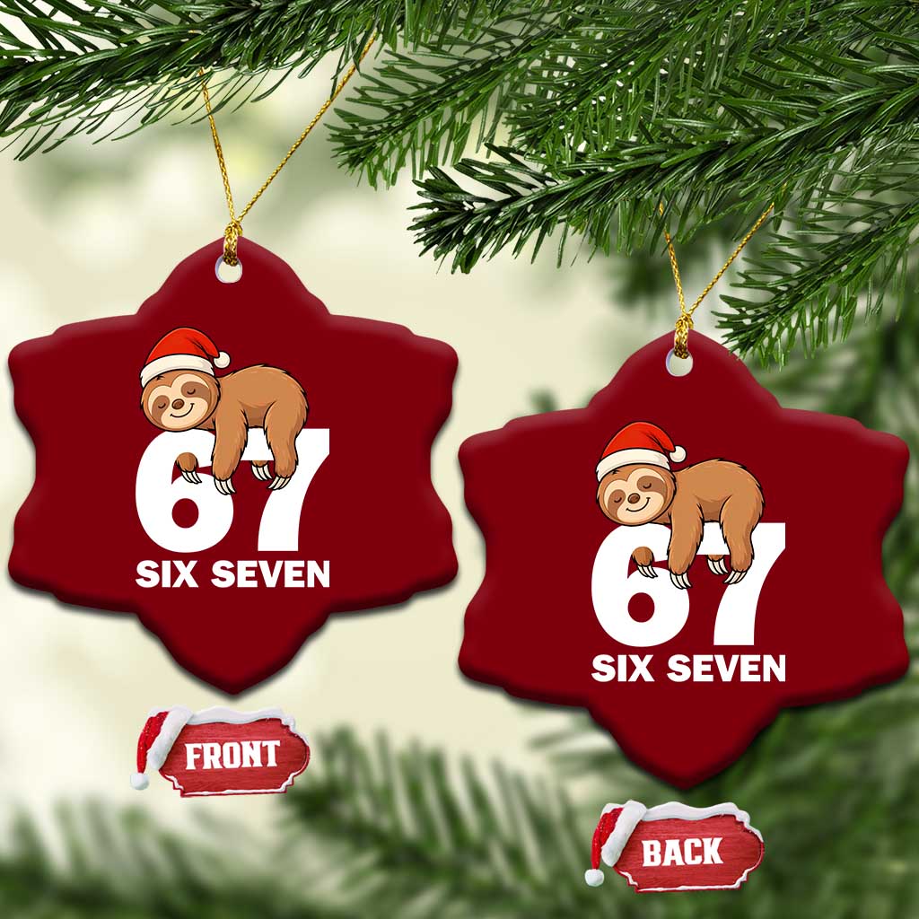 67 Six Seven Ceramic Ornament Funny Sloth Xmas TS14 Print Your Wear