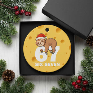 67 Six Seven Ceramic Ornament Funny Sloth Xmas TS14 1pc Yellow Cheese Print Your Wear