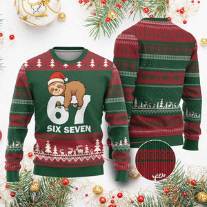67 Six Seven Ugly Christmas Sweater Funny Sloth Xmas TS14 Red Green Print Your Wear