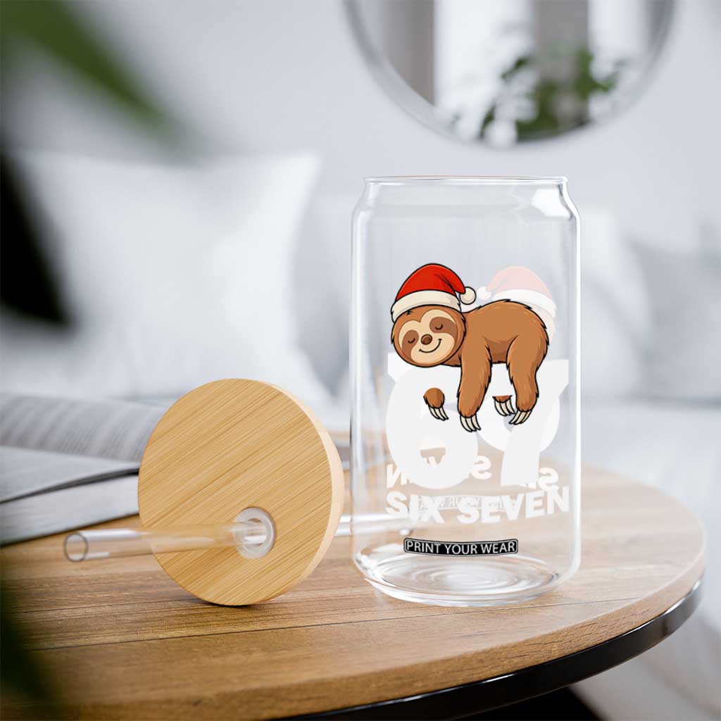 67 Six Seven Glass Can Funny Sloth Christmas TS14 Print Your Wear