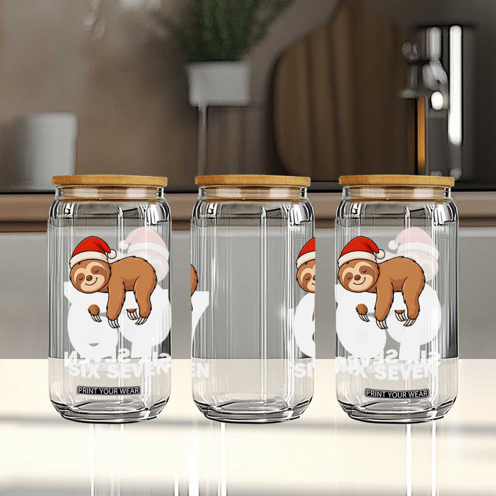 67 Six Seven Glass Can Funny Sloth Christmas TS14 Print Your Wear