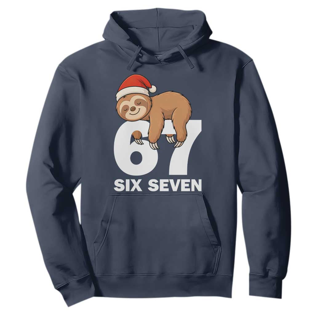 67 Six Seven Hoodie Funny Sloth Christmas TS14 Navy Print Your Wear