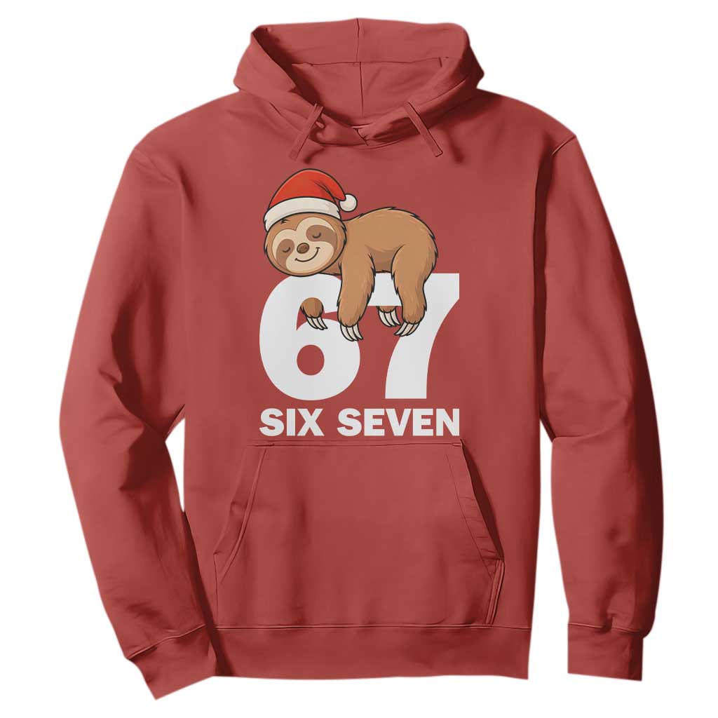 67 Six Seven Hoodie Funny Sloth Christmas TS14 Red Print Your Wear