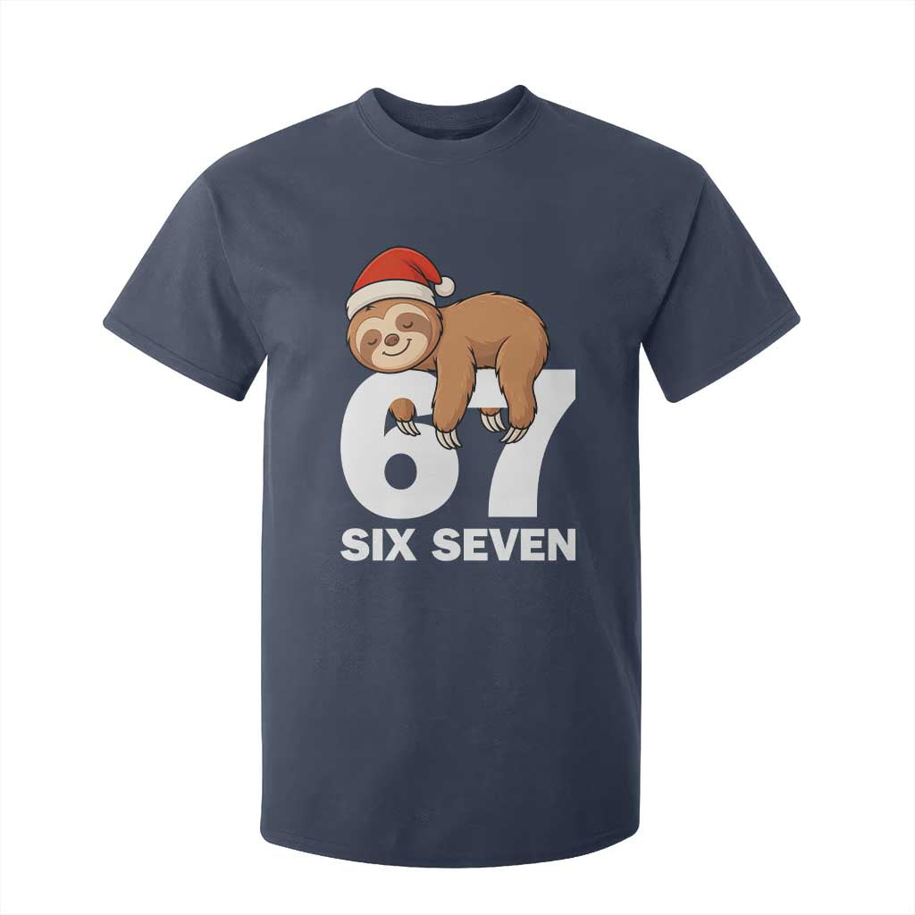 67 Six Seven T Shirt For Kid Funny Sloth Christmas TS14 Navy Print Your Wear