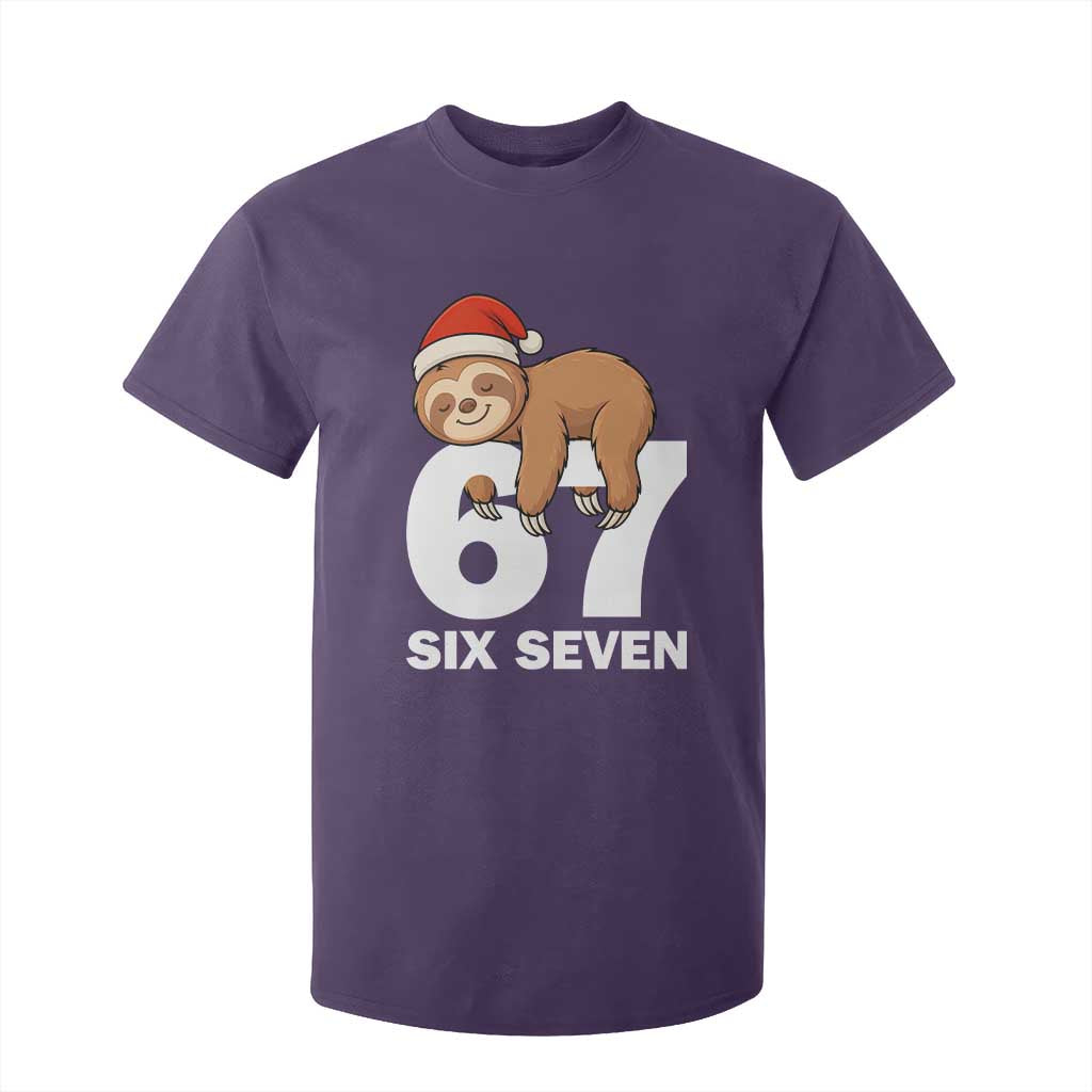 67 Six Seven T Shirt For Kid Funny Sloth Christmas TS14 Purple Print Your Wear
