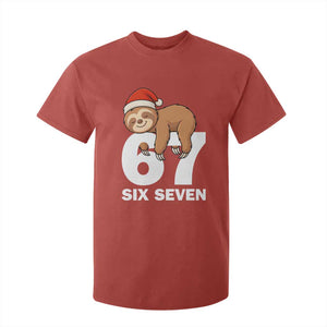 67 Six Seven T Shirt For Kid Funny Sloth Christmas TS14 Red Print Your Wear