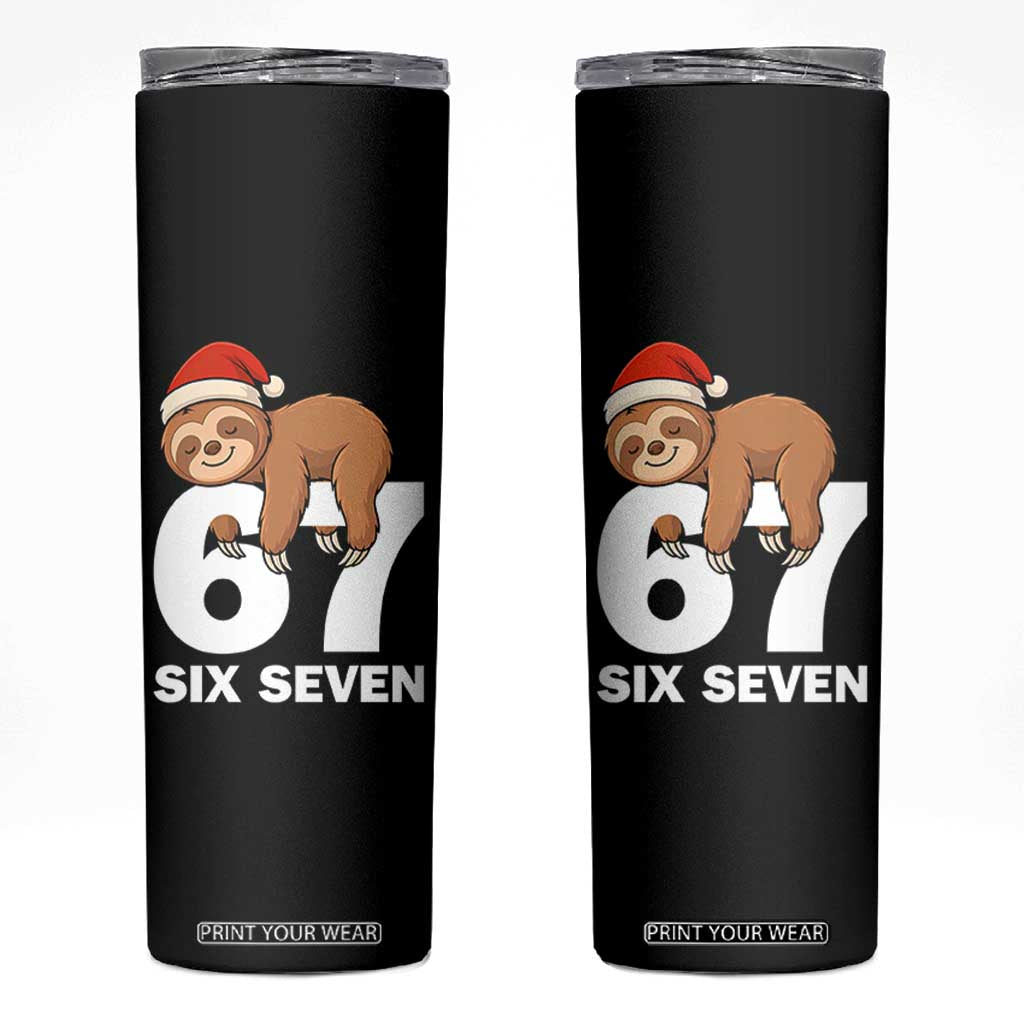 67 Six Seven Skinny Tumbler Funny Sloth Christmas TS14 Black Print Your Wear