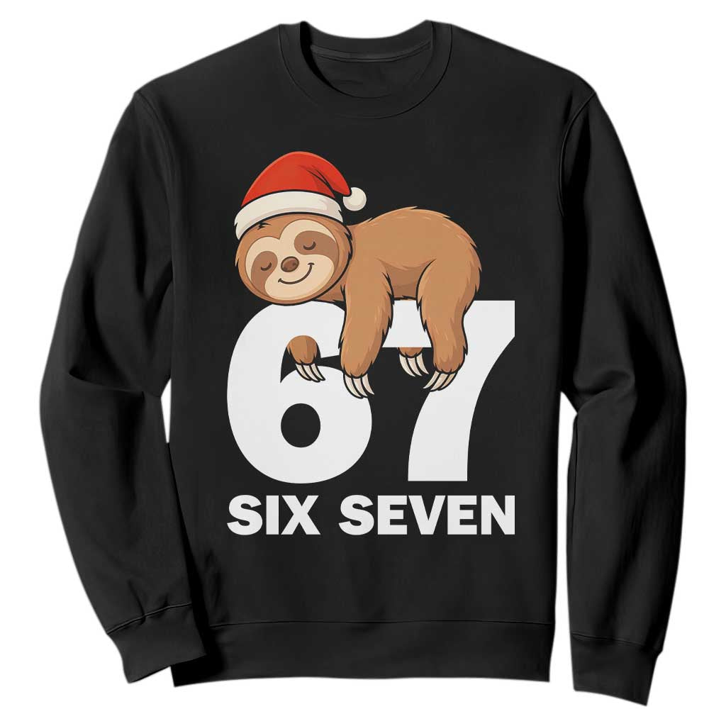 67 Six Seven Sweatshirt Funny Sloth Christmas TS14 Black Print Your Wear