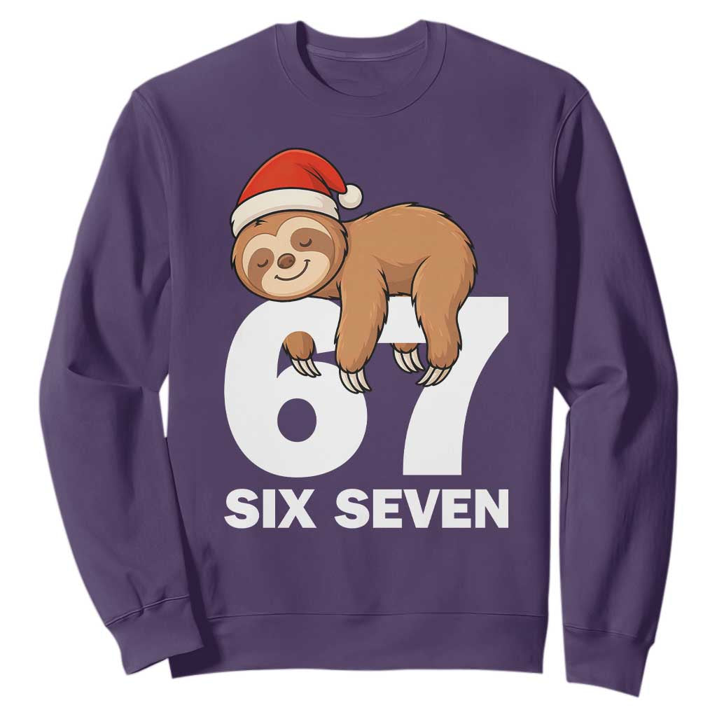 67 Six Seven Sweatshirt Funny Sloth Christmas TS14 Purple Print Your Wear