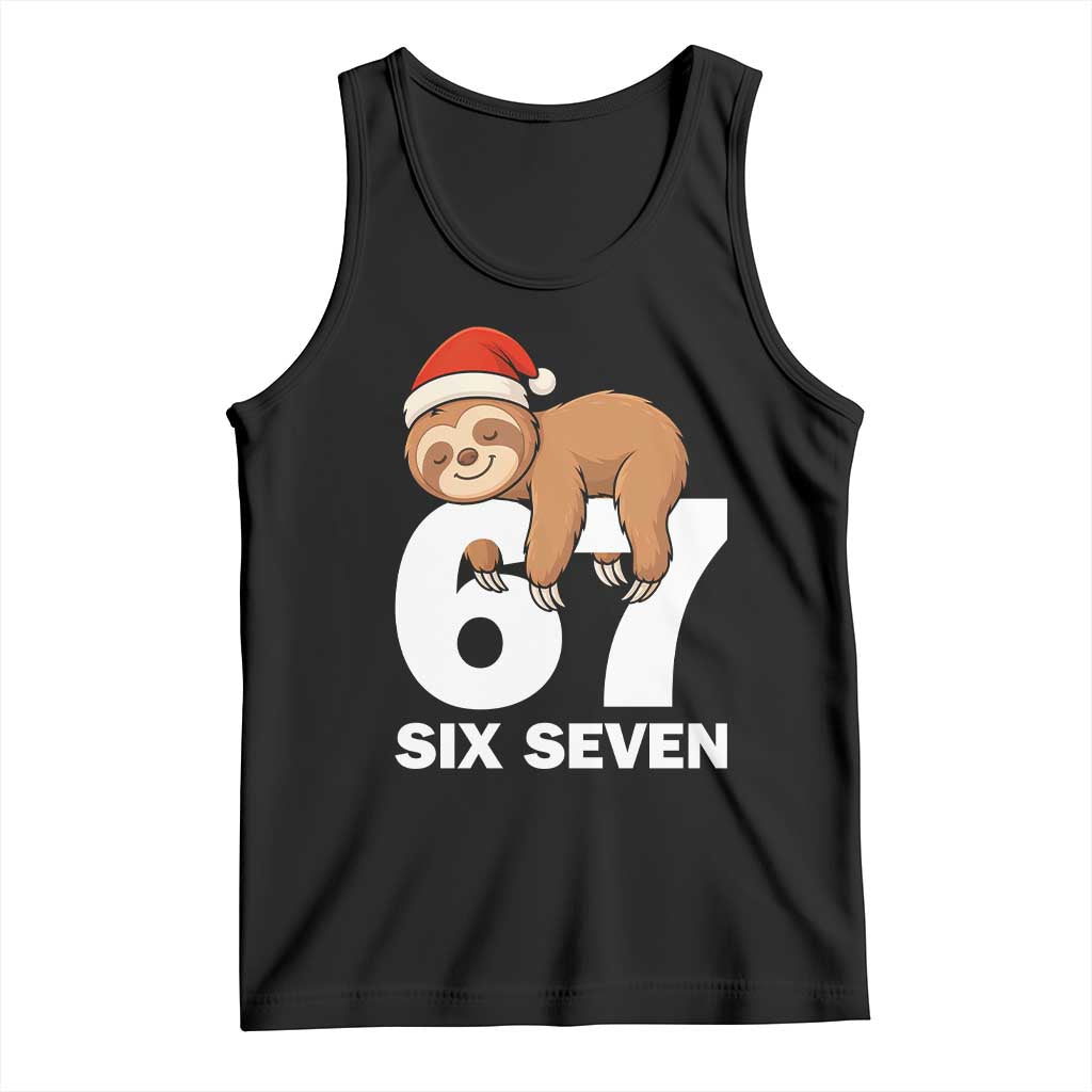 67 Six Seven Tank Top Funny Sloth Christmas TS14 Black Print Your Wear