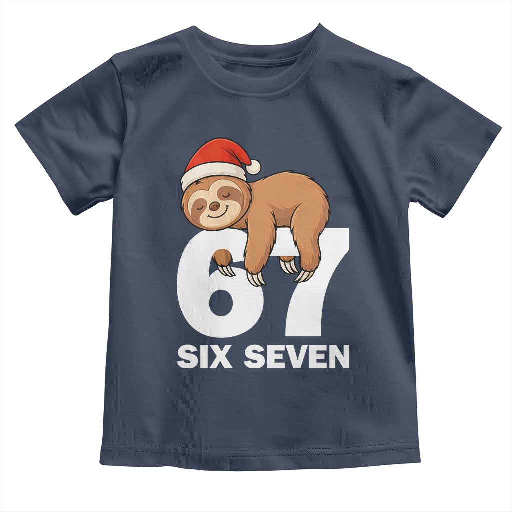 67 Six Seven Toddler T Shirt Funny Sloth Christmas TS14 Navy Print Your Wear