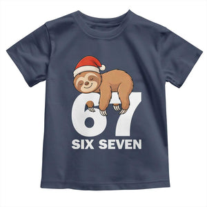 67 Six Seven Toddler T Shirt Funny Sloth Christmas TS14 Navy Print Your Wear