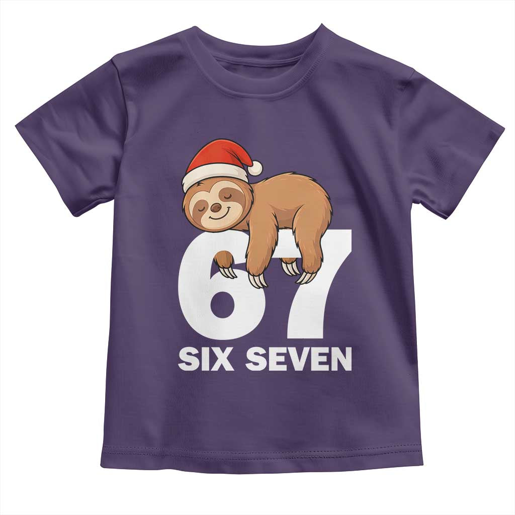 67 Six Seven Toddler T Shirt Funny Sloth Christmas TS14 Purple Print Your Wear