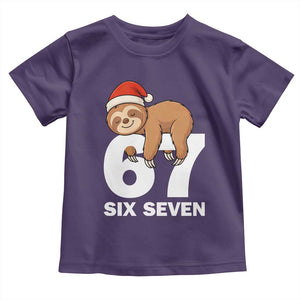 67 Six Seven Toddler T Shirt Funny Sloth Christmas TS14 Purple Print Your Wear