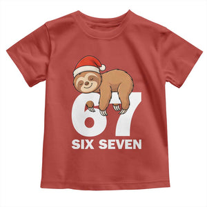 67 Six Seven Toddler T Shirt Funny Sloth Christmas TS14 Red Print Your Wear