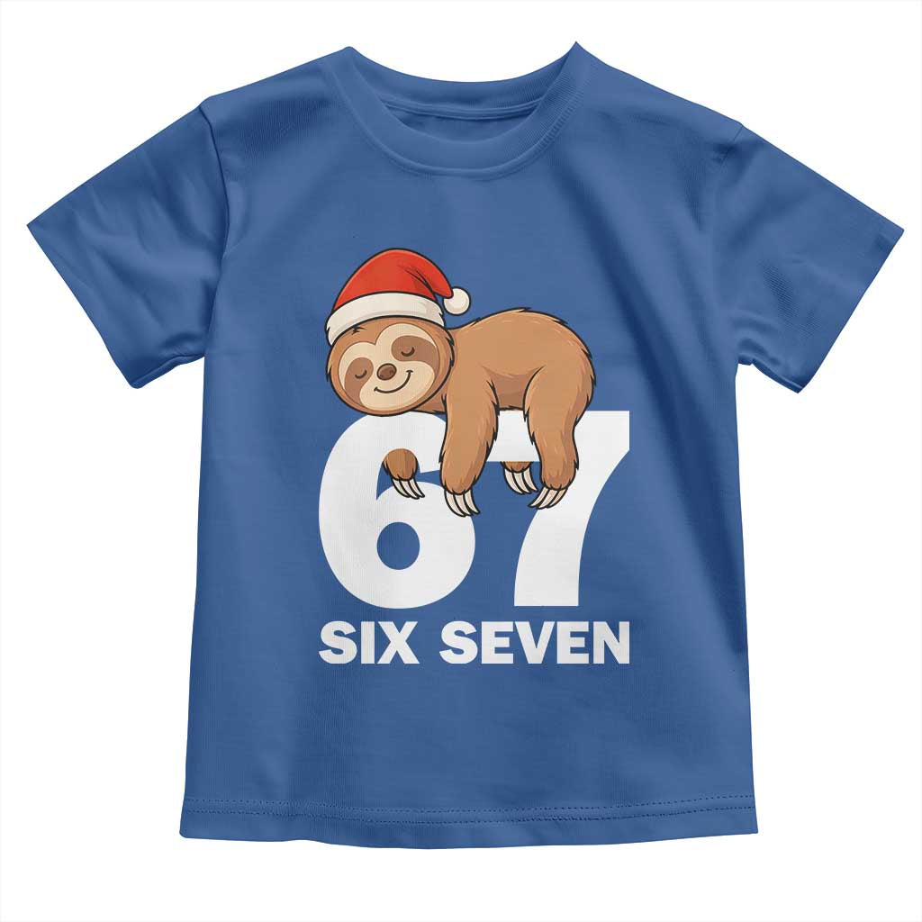 67 Six Seven Toddler T Shirt Funny Sloth Christmas TS14 Royal Blue Print Your Wear