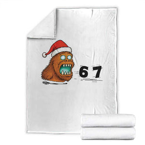 67 Six Seven Throw Blanket Funny Bigfoot Christmas TS14 White Print Your Wear