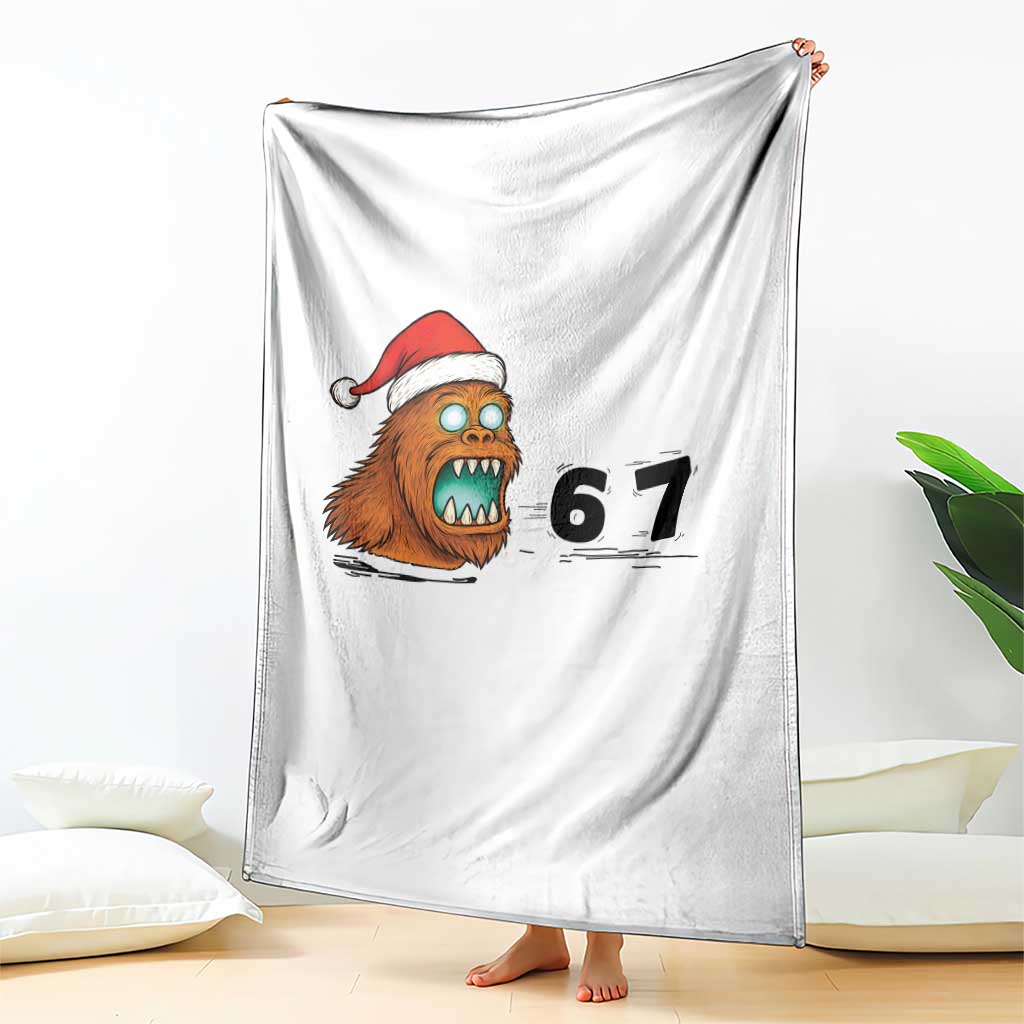67 Six Seven Throw Blanket Funny Bigfoot Christmas TS14 Print Your Wear