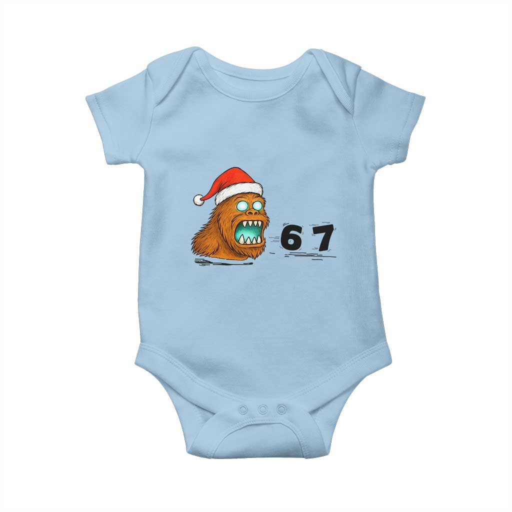 67 Six Seven Baby Onesie Funny Bigfoot Christmas TS14 Light Blue Print Your Wear