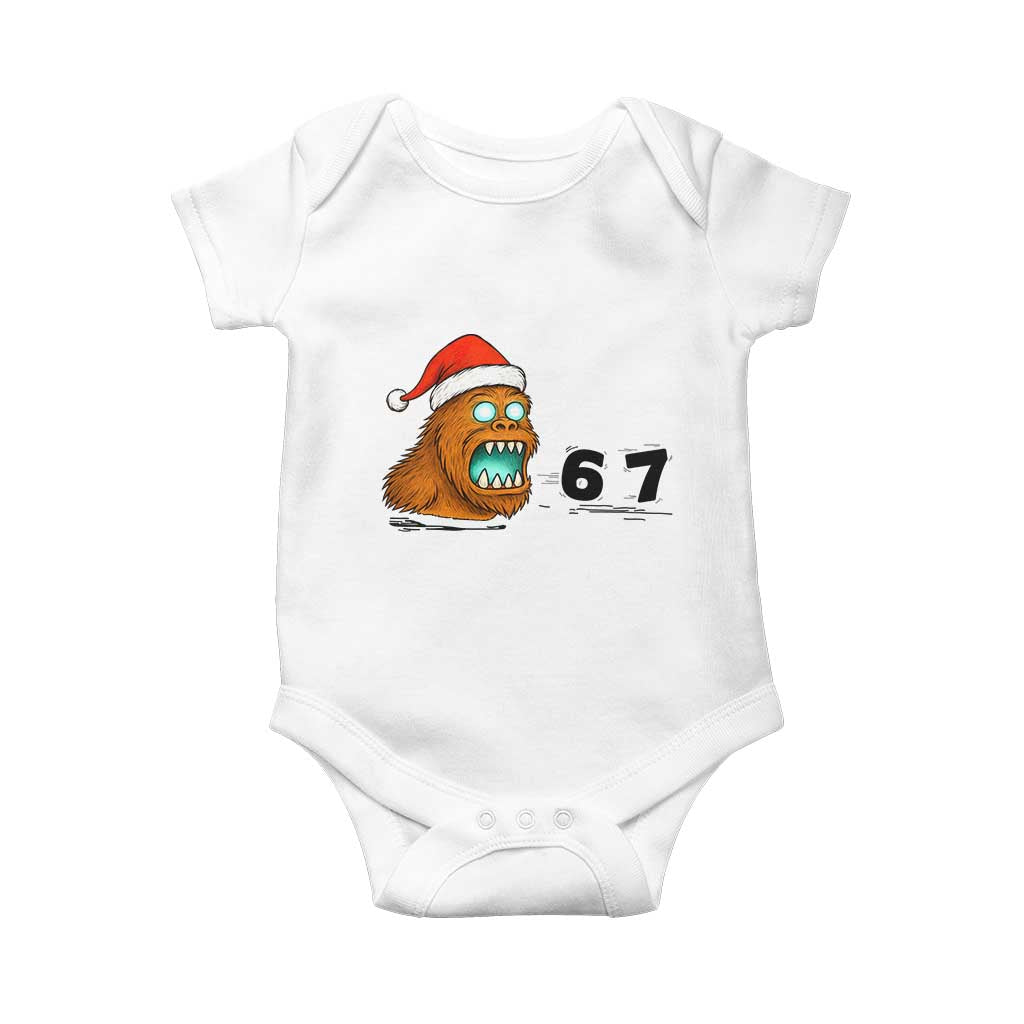 67 Six Seven Baby Onesie Funny Bigfoot Christmas TS14 White Print Your Wear