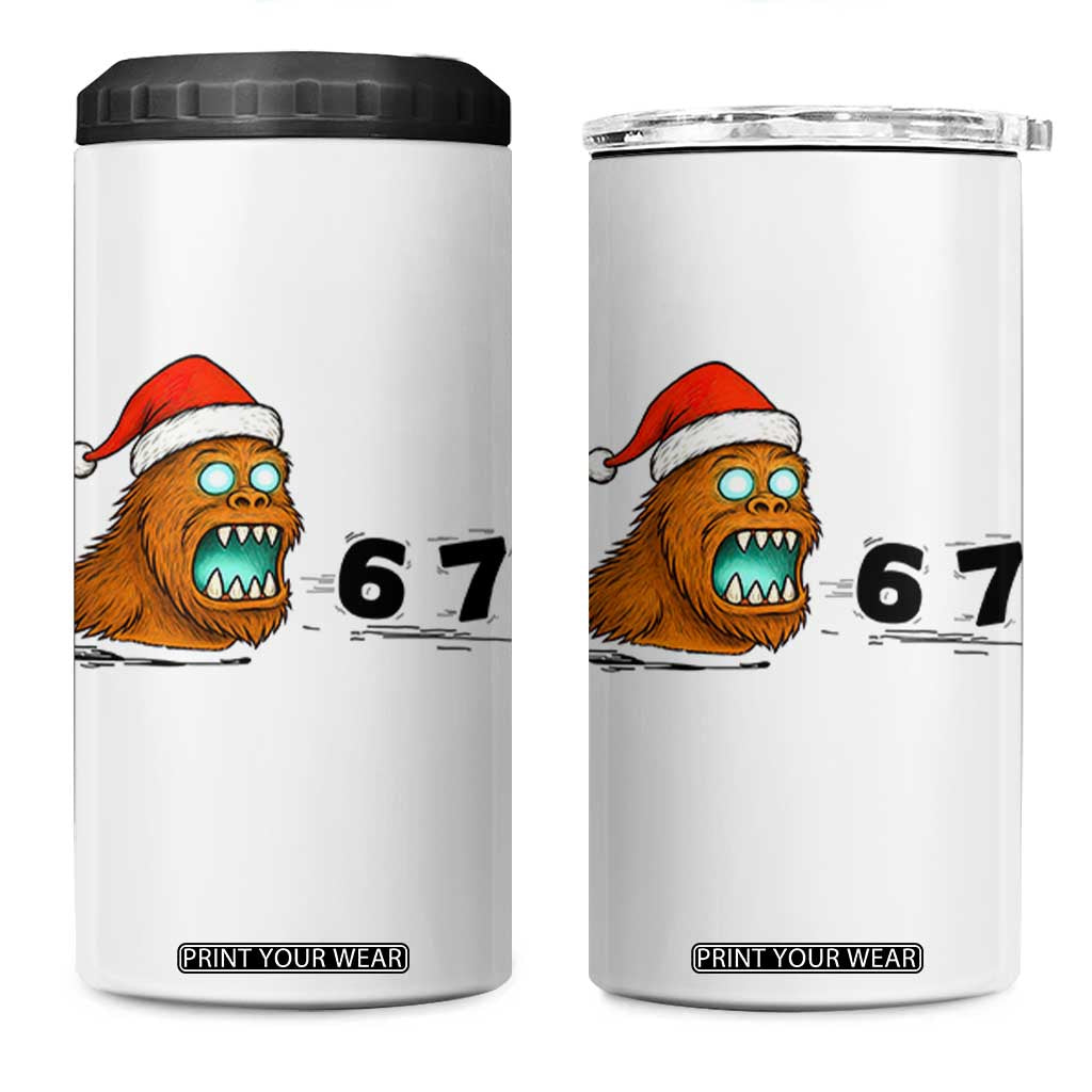 67 Six Seven 4 in 1 Can Cooler Tumbler Funny Bigfoot Christmas TS14 One Size: 16 oz White Print Your Wear