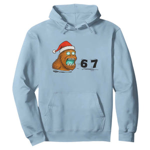 67 Six Seven Hoodie Funny Bigfoot Christmas TS14 Light Blue Print Your Wear