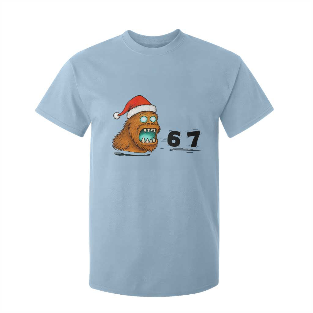 67 Six Seven T Shirt For Kid Funny Bigfoot Christmas TS14 Light Blue Print Your Wear