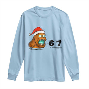 67 Six Seven Long Sleeve Shirt Funny Bigfoot Christmas TS14 Light Blue Print Your Wear