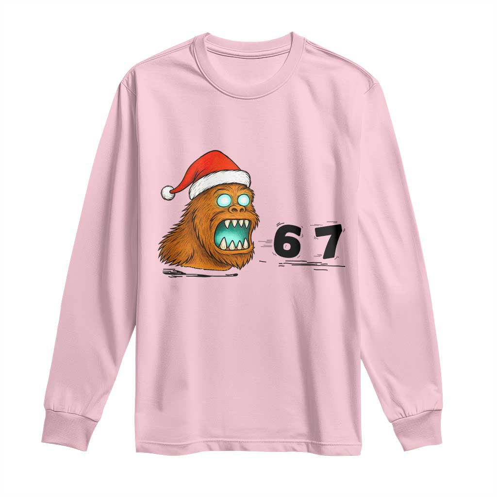 67 Six Seven Long Sleeve Shirt Funny Bigfoot Christmas TS14 Light Pink Print Your Wear