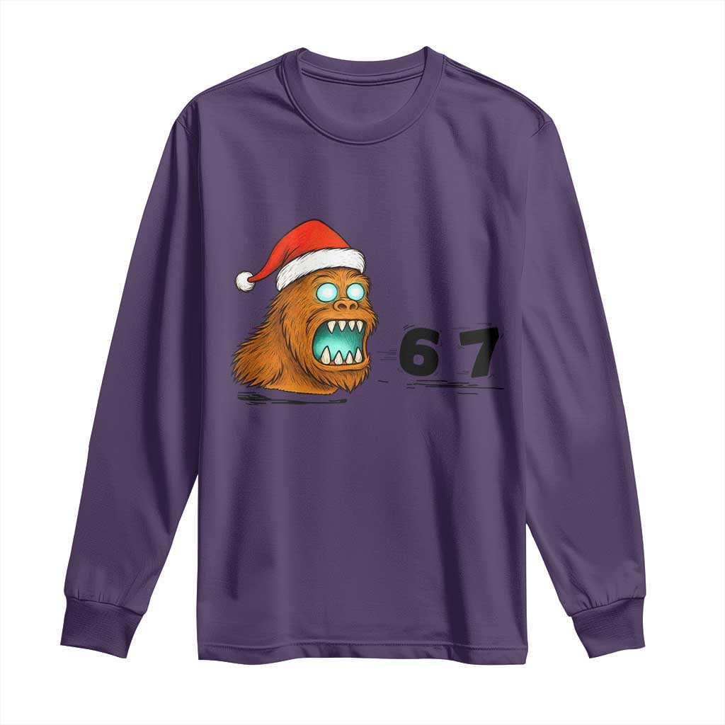 67 Six Seven Long Sleeve Shirt Funny Bigfoot Christmas TS14 Purple Print Your Wear
