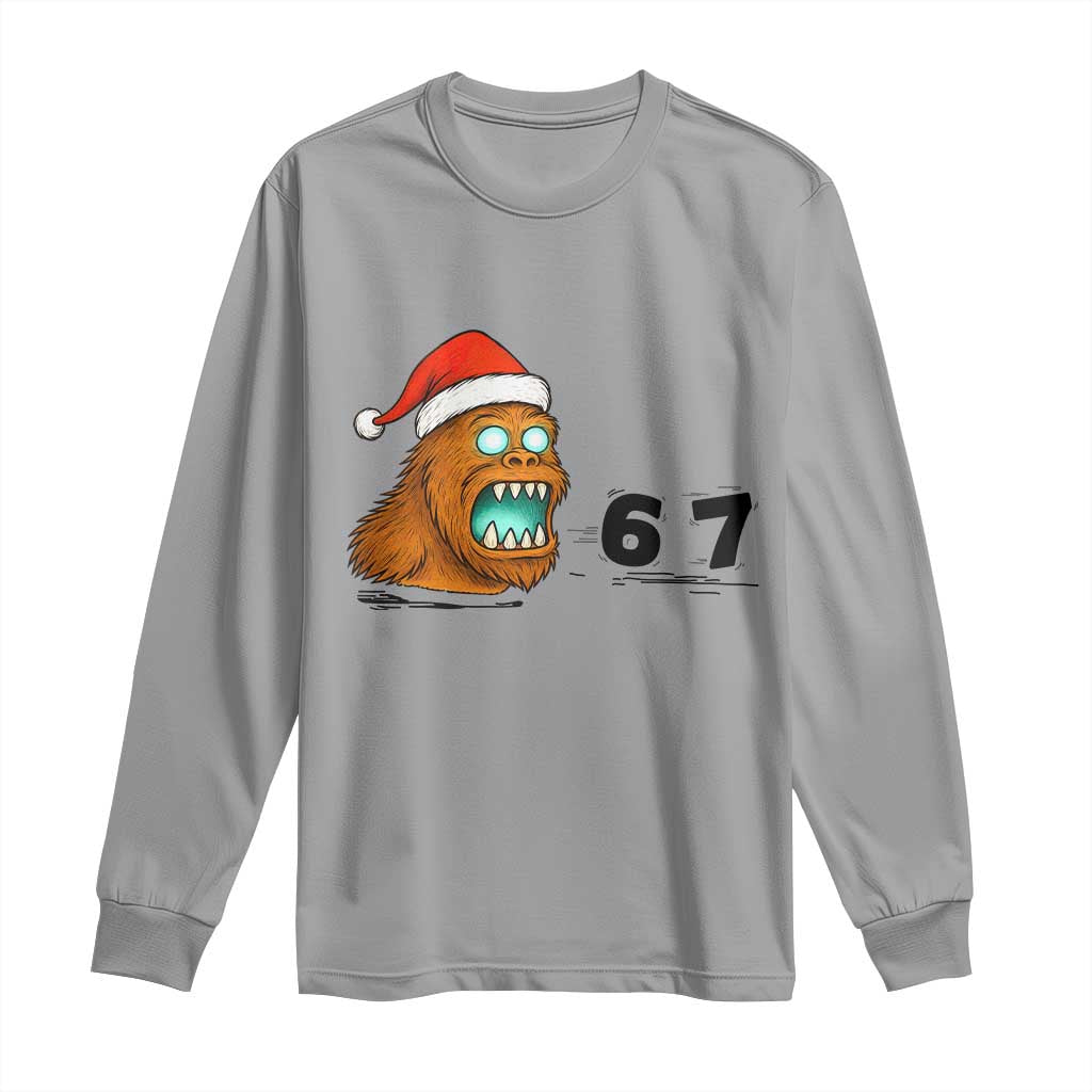 67 Six Seven Long Sleeve Shirt Funny Bigfoot Christmas TS14 Sport Gray Print Your Wear