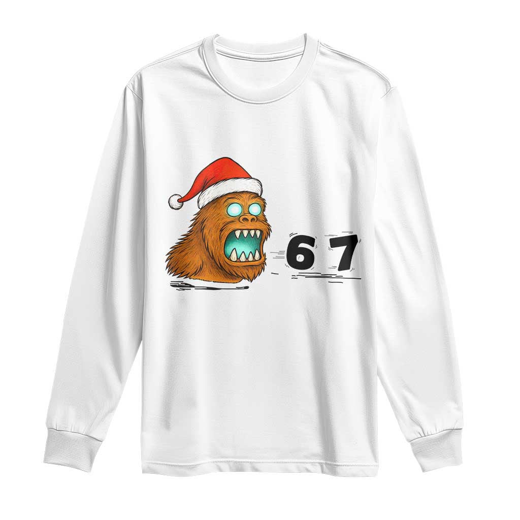 67 Six Seven Long Sleeve Shirt Funny Bigfoot Christmas TS14 White Print Your Wear