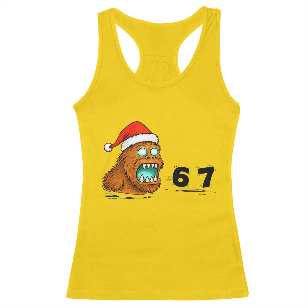 67 Six Seven Racerback Tank Top Funny Bigfoot Christmas TS14 Daisy Print Your Wear