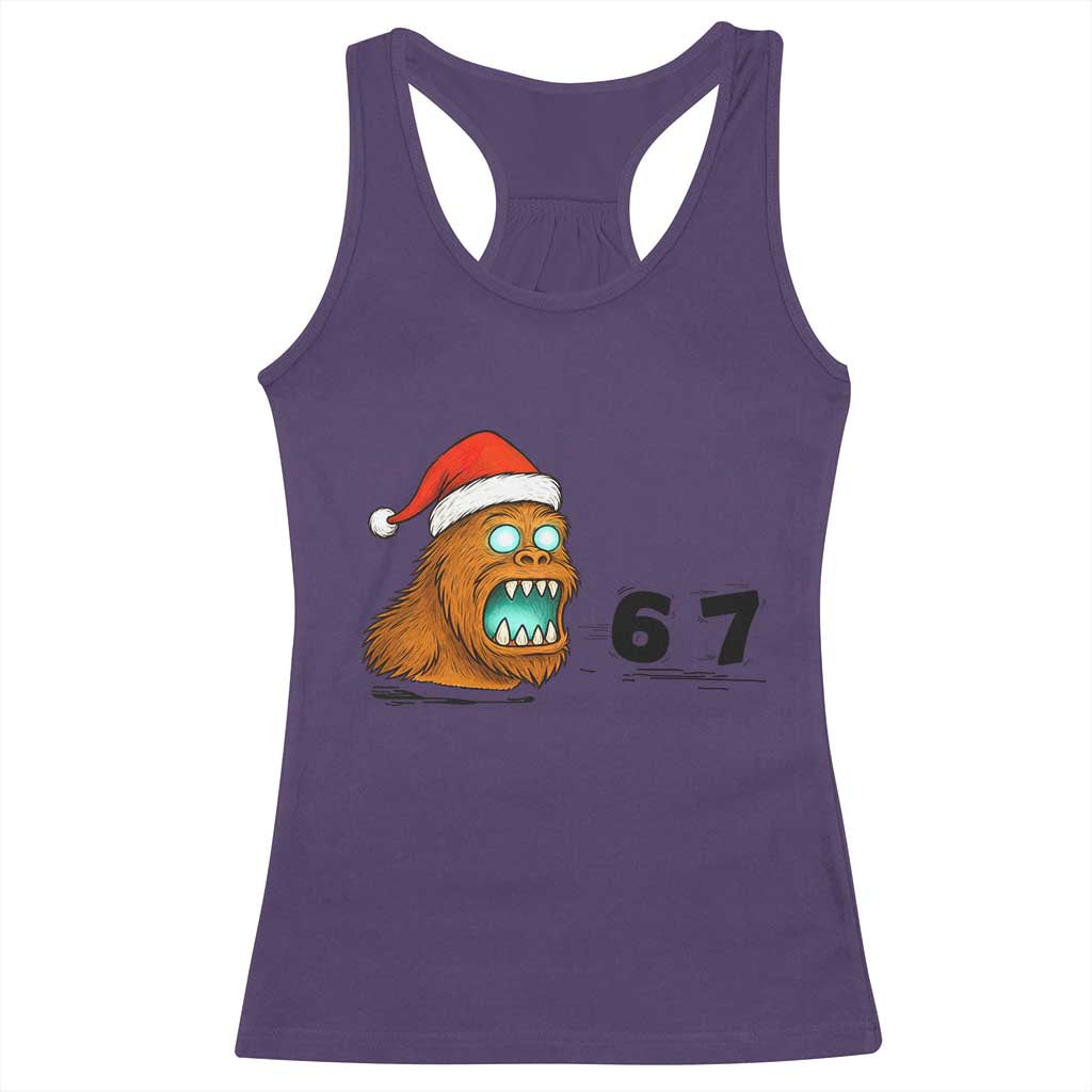 67 Six Seven Racerback Tank Top Funny Bigfoot Christmas TS14 Purple Print Your Wear