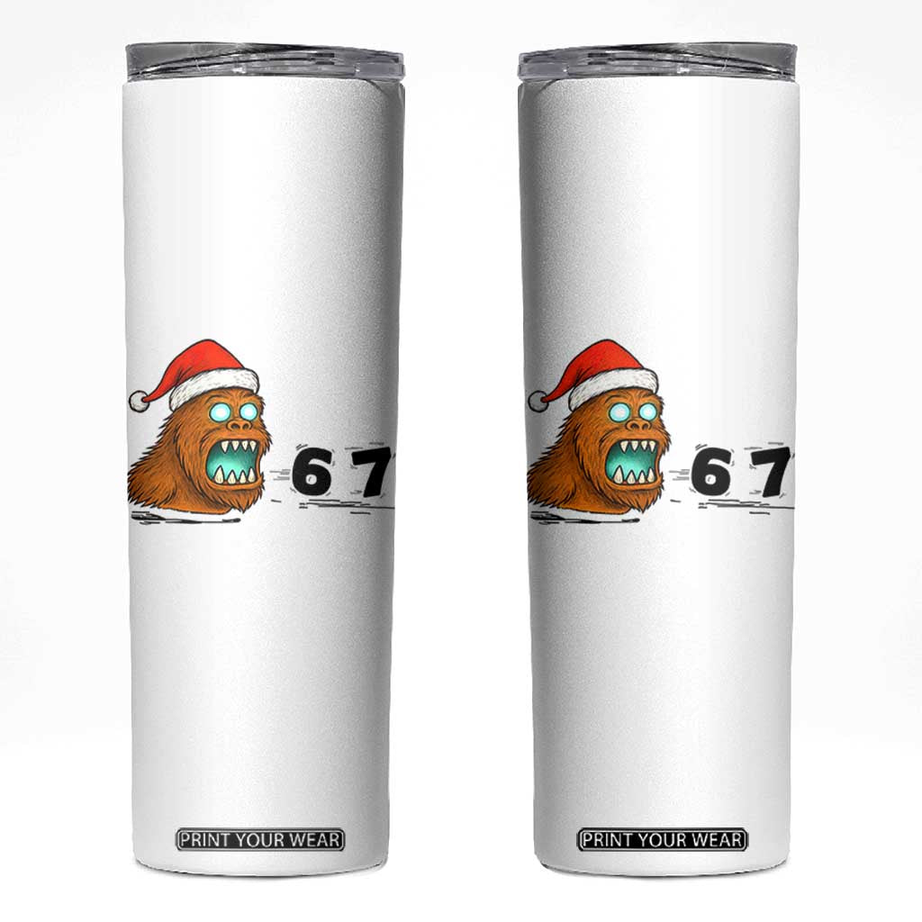 67 Six Seven Skinny Tumbler Funny Bigfoot Christmas TS14 White Print Your Wear