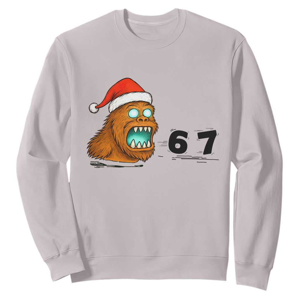67 Six Seven Sweatshirt Funny Bigfoot Christmas TS14 Ice Gray Print Your Wear