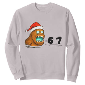 67 Six Seven Sweatshirt Funny Bigfoot Christmas TS14 Ice Gray Print Your Wear