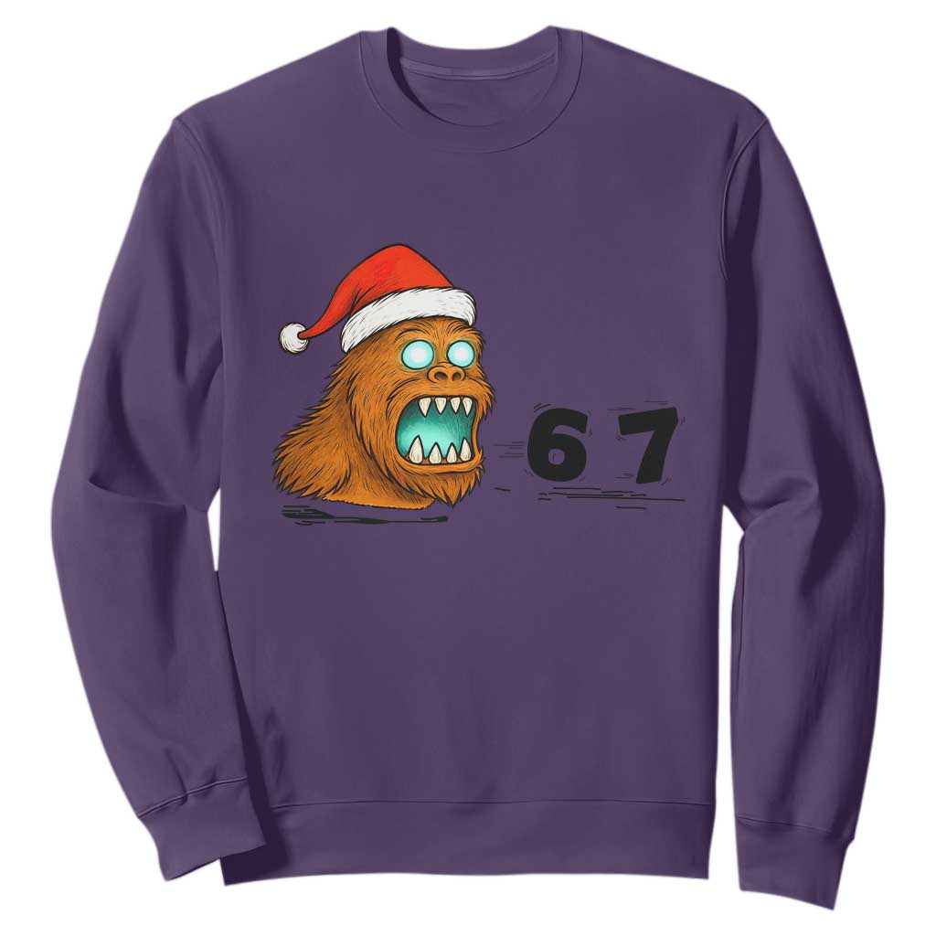 67 Six Seven Sweatshirt Funny Bigfoot Christmas TS14 Purple Print Your Wear