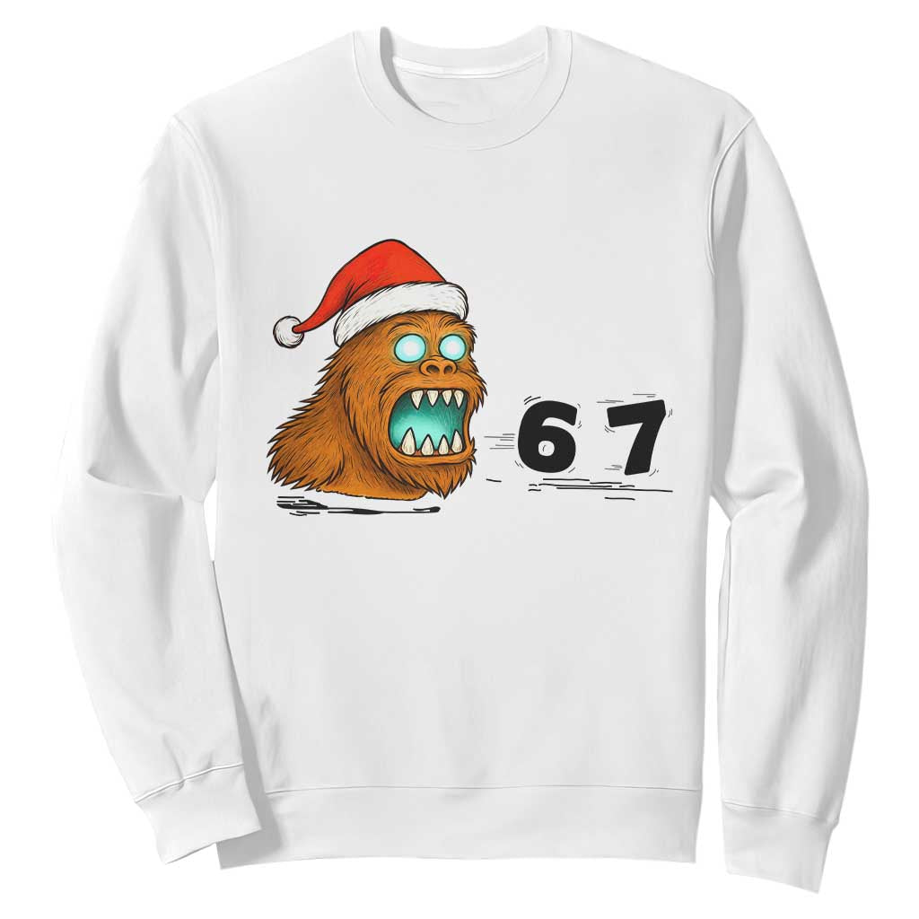 67 Six Seven Sweatshirt Funny Bigfoot Christmas TS14 White Print Your Wear