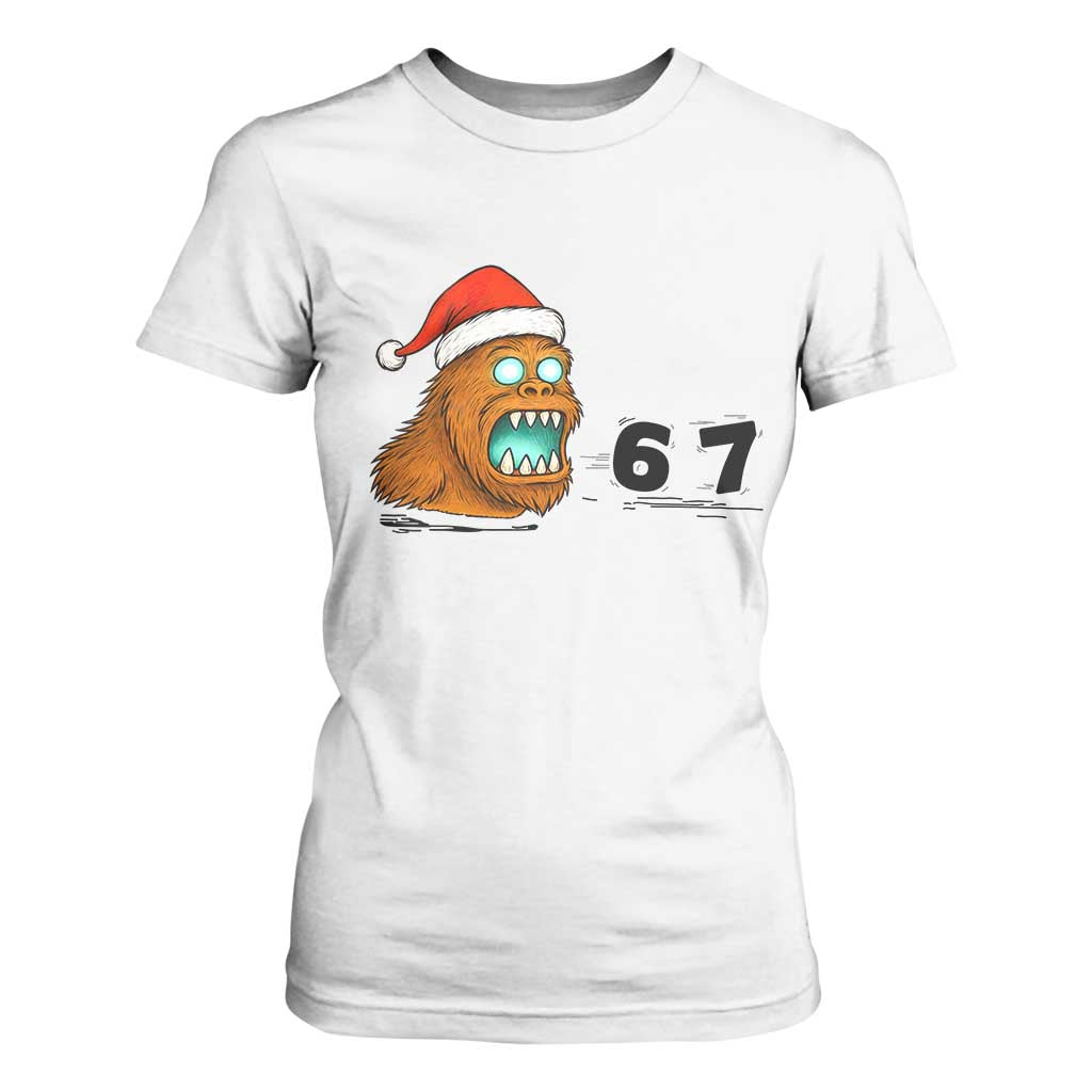 67 Six Seven T Shirt For Women Funny Bigfoot Christmas TS14 White Print Your Wear