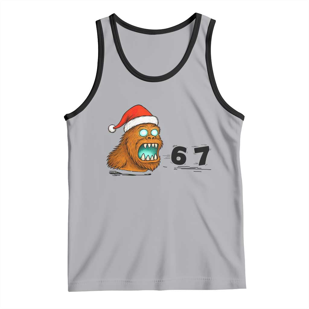 67 Six Seven Tank Top Funny Bigfoot Christmas TS14 Athletic Heather Black Print Your Wear